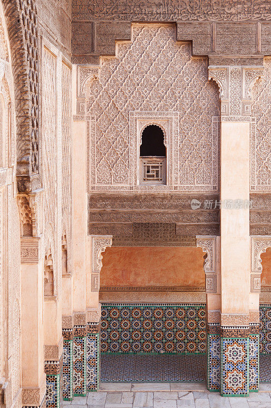 摩洛哥马拉喀什的Ali Ben Youssef Madrassa。